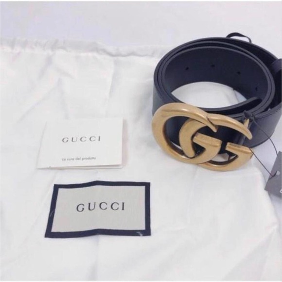 GUCCI GG logo leather belt size 80/ 32 main image 5